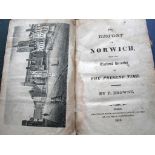 [NORFOLK] BROWNE (P.) History of Norwich, 8vo, 4 aquatint plates, later half calf, Norwich, 1814