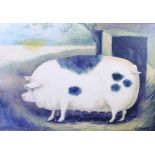 A... Churchill (19th Century) British. A Prize Pig, Photographic Reproduction, 11" x 15.5", and