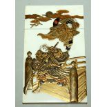 A FINE QUALITY JAPANESE MEIJI PERIOD SHIBAYAMA & GOLD LACQUERED IVORY CARD CASE, with fine lacquer