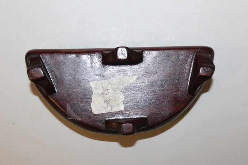 A CHINESE IVORY WRIST REST, together with a fitted wood stand, the interior carved in high relief - Image 6 of 6