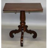 A SMALL 19TH CENTURY AND LATER TILT TOP TRIPOD TABLE. 1ft 9ins wide.