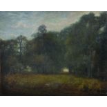 20th Century English School. A Tranquil River Landscape, Oil on Card, 12.5" x 15.5".