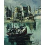 Jean Amiot (1920-   ) French. A Harbour Scene, Oil on Canvas, Signed and Dated 1964, 24" x 20".