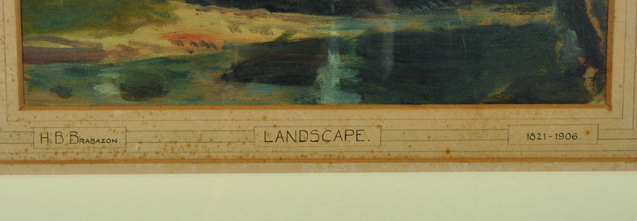 Hercules Brabazon Brabazon (1821-1906) British. "Landscape", a River Landscape, 7.5" x 11". - Image 3 of 4