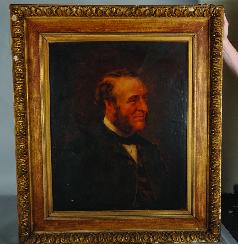 19th Century English School. Portrait of a Man, Photograph, in a Watts Style Frame, 26.5" x 21.5". - Image 2 of 4