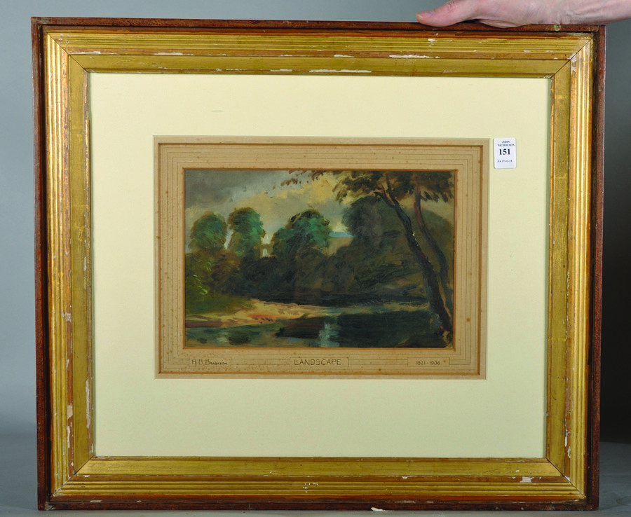 Hercules Brabazon Brabazon (1821-1906) British. "Landscape", a River Landscape, 7.5" x 11". - Image 2 of 4