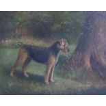 Henry Crowther (XIX-XX) STUDY OF A TERRIER Oil on canvas. Signed. Dated 1914. 30cm x 37cm