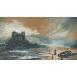 Sam Bough (1822-1878) KNOCK CASTLE, ISLE OF SKYE Oil on paper. Signed. 15cm x 27cm