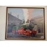 FRAMED PAINTING BY RE JAMES ROBERTSON OF 3440 CITY OF TRURO & ANOTHER OF NAME PLATES