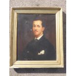 OIL ON CANVAS, PORTRAIT OF A GENTLEMAN IN VICTORIAN COSTUME, AF APPROX. 61 X 51 cm