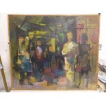 DOUGLAS PITTUCK OIL ON BOARD, FIGURES APPROX. 102 X 86