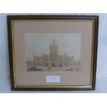 PRINT OF THE BRISTOL JOINT STATION TERMINUS 1861 FRAMED BY A.E.TUNLEY, SWINDON
