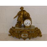 FRENCH ORMOLU MANTLE CLOCK (WITH GLASS DOME AF)