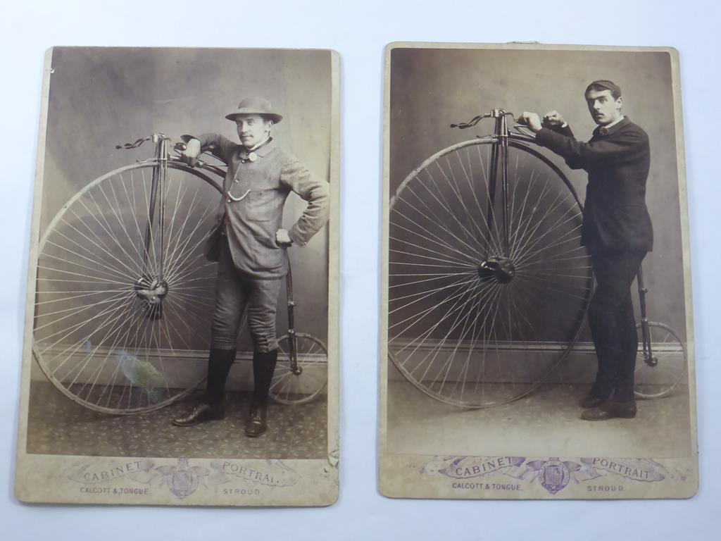 2 VINTAGE PHOTOGRAPHS OF PENNY FARTHINGS