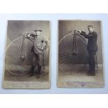 2 VINTAGE PHOTOGRAPHS OF PENNY FARTHINGS