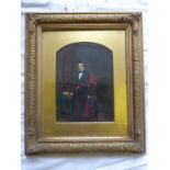 19TH CENTURY PORTRAIT LABELLED 'MR. JOSEPH WOOD, FATHER OF MR. CHAIRMAN WOOD' APPROX. 25 X 18 cm