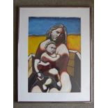 GERARD MORRIS (b 1955) 'MOTHER AND CHILD' 'STUDY FOR THE WALL' OIL/PAPER, SIGNED AND DATED '89,