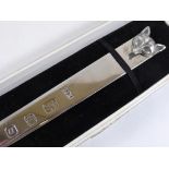 SILVER FOX HEAD LETTER OPENER, LONDON 1968, ORIGINAL BOX