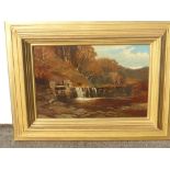 RESTORED OIL ON CANVAS (G.JACK LABEL) 'FEBRUARY ON THE FROME, BRISTOL' INDISTINCTLY SIGNED W.R.WITHY