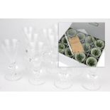 A set of 12 Steuben clear crystal "Teardrop" goblets Circa 1940, each marked "S" to base, model #