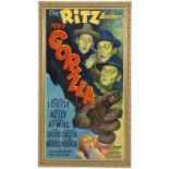 The Gorilla with The Ritz Brothers, movie poster 20th Century Fox, 1939, Joseph H. Tooker Litho Co.,