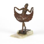 An erotic Vienna cold-painted bronze figure Early 20th century, unsigned, depicting an Orientalist