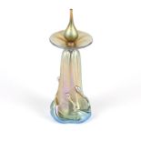 An L.C. Tiffany Favrile iridescent art glass perfume bottle Circa 1921, inscribed to base "L.C.