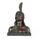 After Giuseppe Moretti (1857 - 1935, Alabama / New York) Signed to verso "G. Moretti", a bronze bust