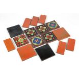 A group of 16 "Monaco" California glazed ceramic tiles Second quarter 20th century, some stamped "