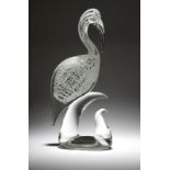 A Murano art glass stork, Licio Zanetti Third quarter 20th century, Murano, Italy, signed to