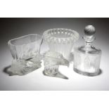 A group of four Lalique art glass objects Second half 20th century, each etched in script ''