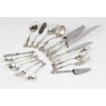 An ''Old Colonial'' sterling silver flatware service 20th century, each with Towle maker's marks and