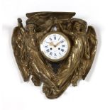 An Elias Robert gilt-bronze cartel clock for Tiffany Mid / late 19th century, the two-train movement