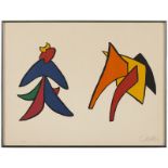 Alexander Calder (1898-1976 American) Two stabiles from Derriere Le Miroir #141 (1963), signed in