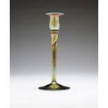 A Steuben gold Aurene candlestick First third 20th century, etched signature to underside of