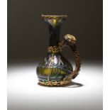 A small Art Nouveau art glass ewer, Pallme-Konig Early 20th century, unsigned, of iridescent