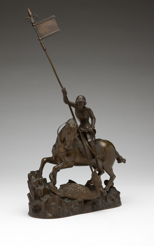 A Continental bronze, St. George and the Dragon  Early 20th century, unsigned, depicting St. - Image 2 of 6