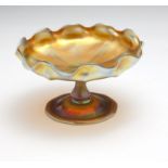 An L.C. Tiffany gold Favrile candy dish Early 20th century, etched signature to base ''L.C.T.