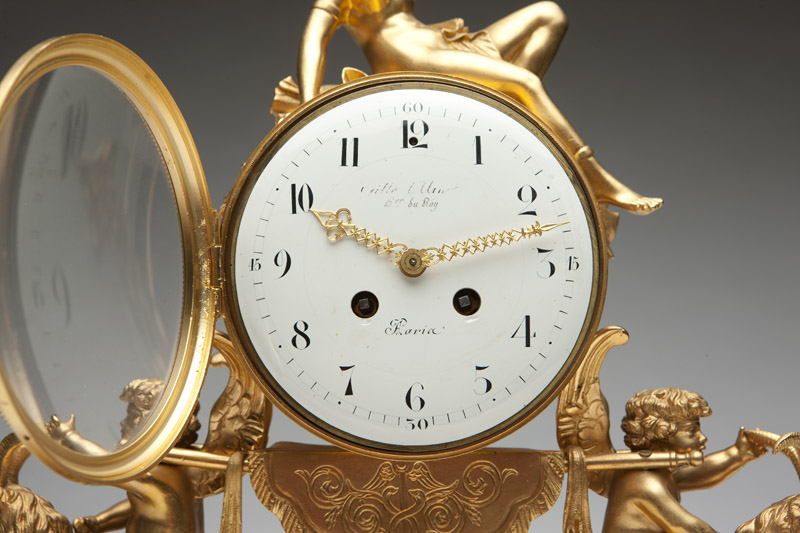 A Louis XVI mantle clock, Gille l'Aine, Paris  Third quarter 18th century, signed to face ''Gille - Image 2 of 5