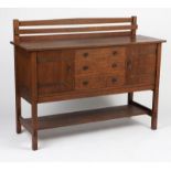 A Warren Hile oak sideboard Late 20th century, with ''Warren Hile Studio / Sierra Madre, CA''