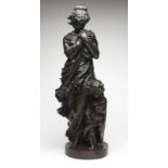 A bronze sculpture, mother and child Late 19th/early 20th century, apparently unsigned, a bronze