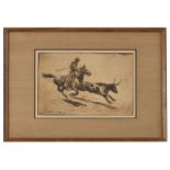 1095  Edward Borein (1872-1945 Santa Barbara, CA) "Headin' A Steer #2", signed in the plate lower