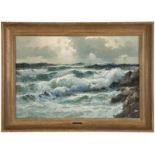 1227  Alexander A. Dzigurski (1911-1995 Los Angeles, CA) "Sunlit Sea", seascape, signed with