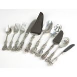 1030  A partial set of Reed & Barton sterling flatware Second half 20th century, each with maker's