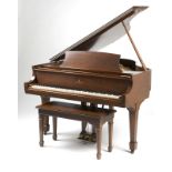 1025  A Steinway & Sons Model S baby grand piano 1941, serial #305795, the walnut case of typical