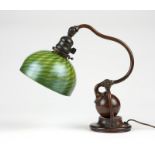 1008  A Tiffany counterbalance lamp and Favrile shade Early 20th century, the base signed "Tiffany