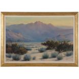 1129  Alexis M. Podchernikoff (1886-1933 Pasadena, CA) "Last Sun's Glow", desert landscape, signed