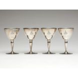 1159  Four Tiffany & Co. sterling silver cocktail stems Circa 1926 (Directorship of John C. Moore