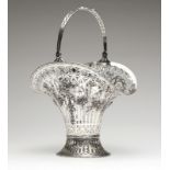 1029  A German silver pierced basket, Georg Roth & Co. Circa 1906-1919, Hanau, with pseudo French
