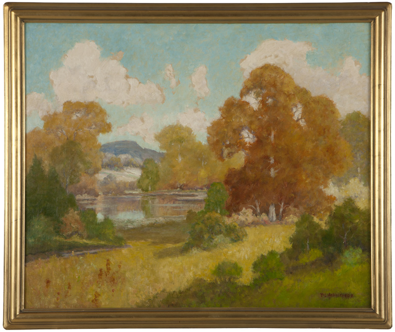 1173  Peter Lanz Hohnstedt (1871-1957 Comfort, TX) Fall Texas landscape, signed lower right: P.L.